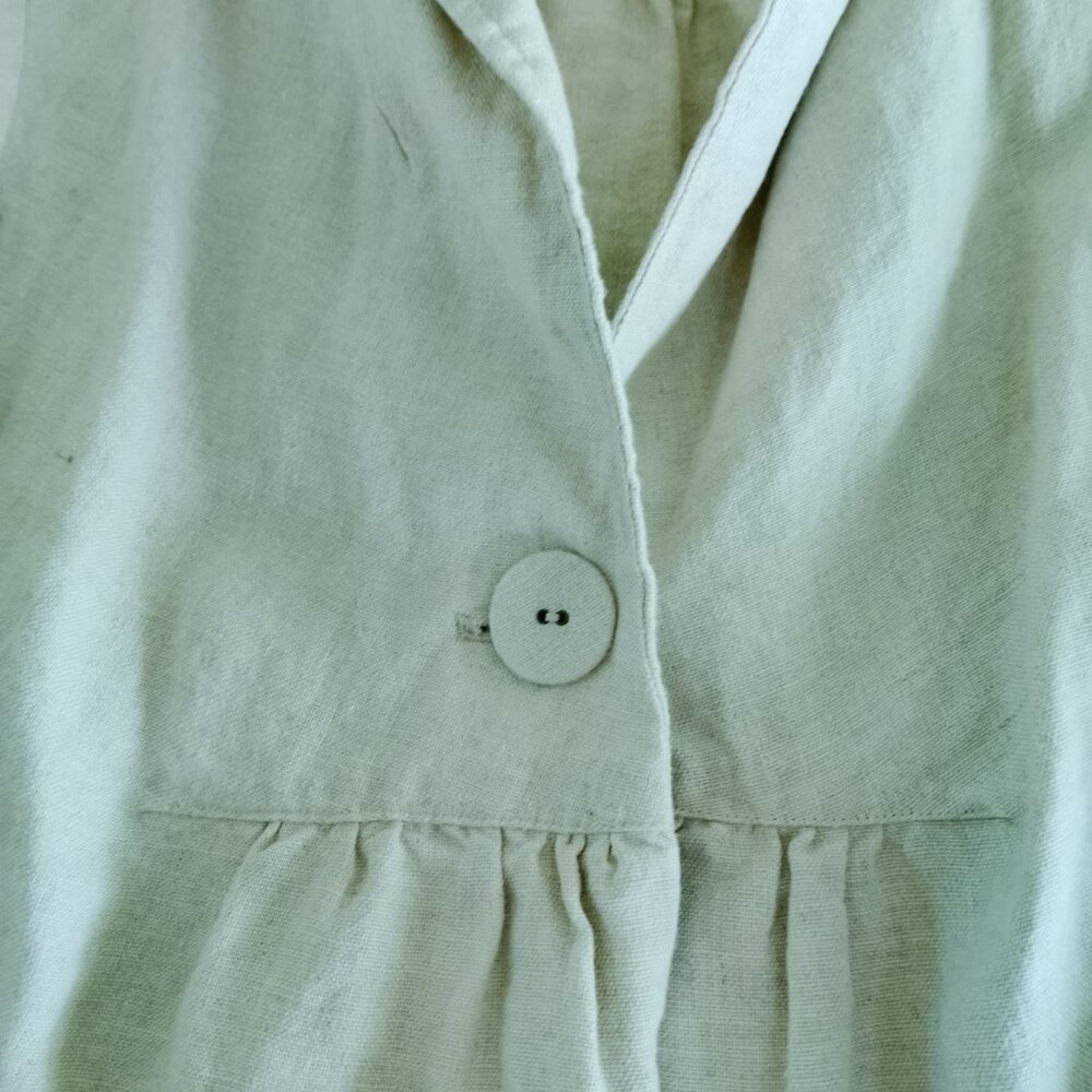 100% Linen Jacket Y2K Cottagecore Natural Fabric Capsule Academia - Picture 3 of 11